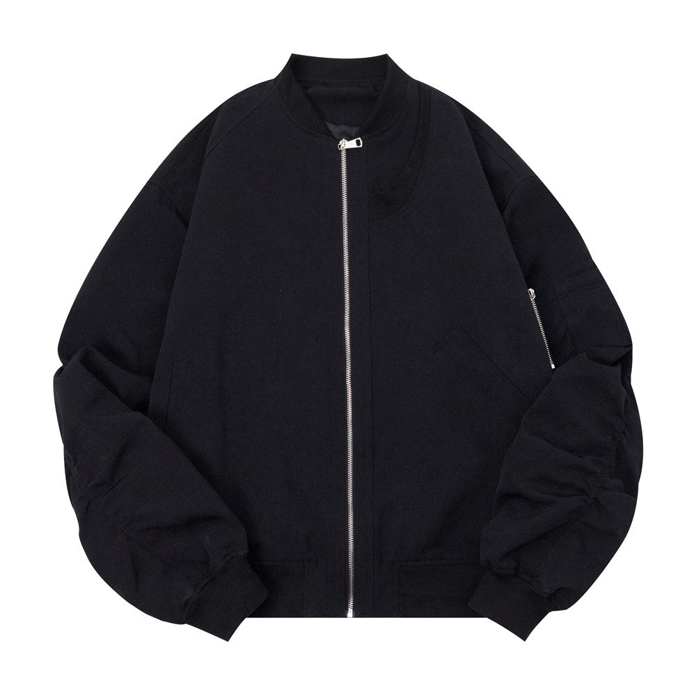 Pleated Sleeves Baggy Coat Men's Baseball Uniforms Trendy Brand Pilot Jacket Autumn And Winter