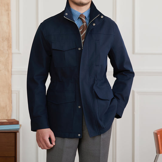 Stand Collar Gentry Waist Trimming Casual Jacket Vintage Coat