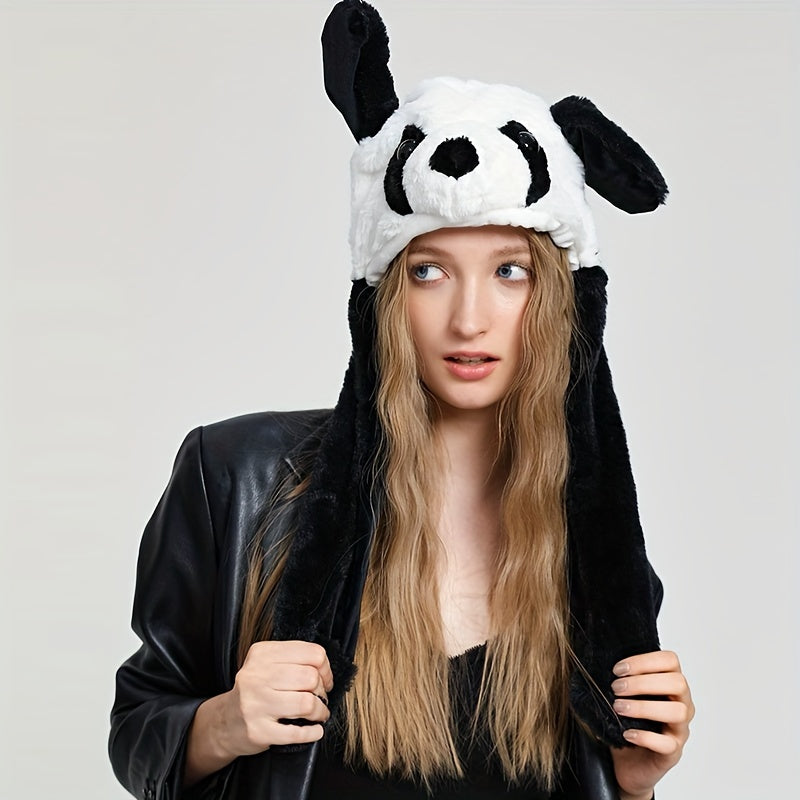 Sød dyr bevægelig ørehat Sød panda hund frø hvalp plys hatte Halloween Cosplay fest øreklaphat til kvinder