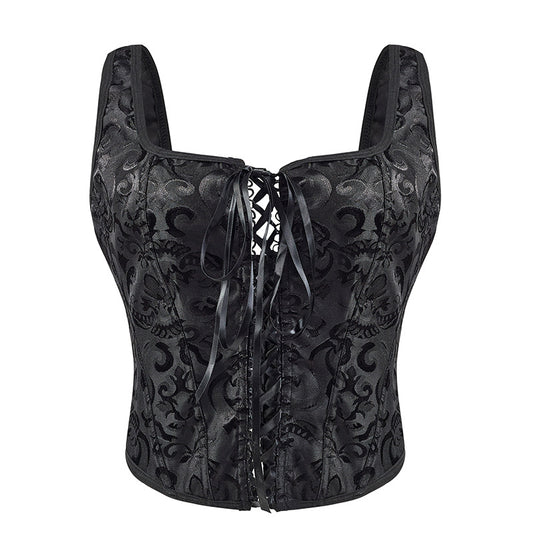 Retro halterneck-bustier med lynlås og indbygget bh-støtte til kvinder