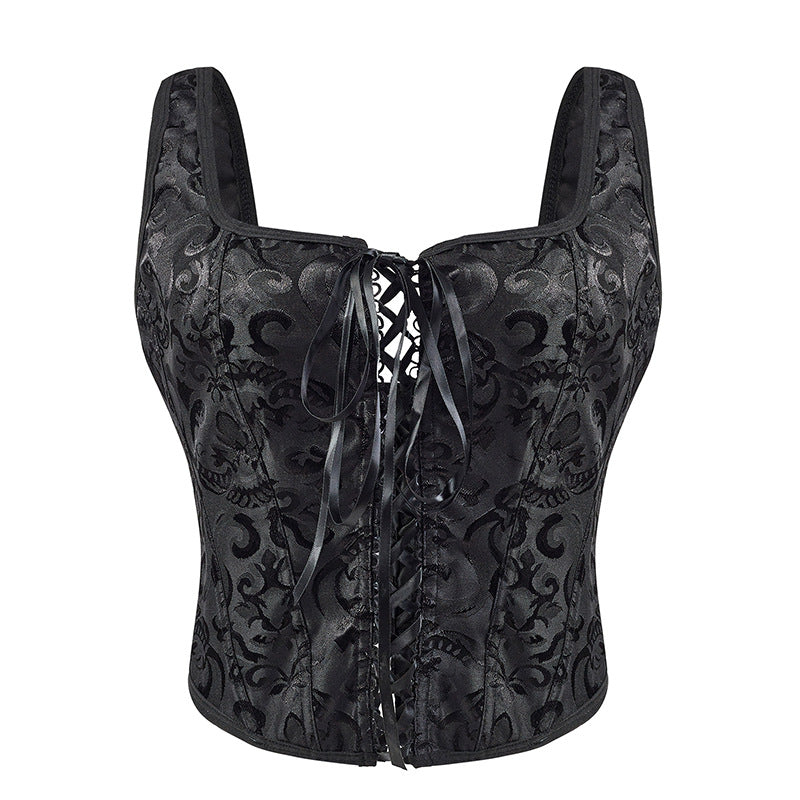 Womens Retro Halterneck Zippered Bustier Shaper With Built-in Bra Support