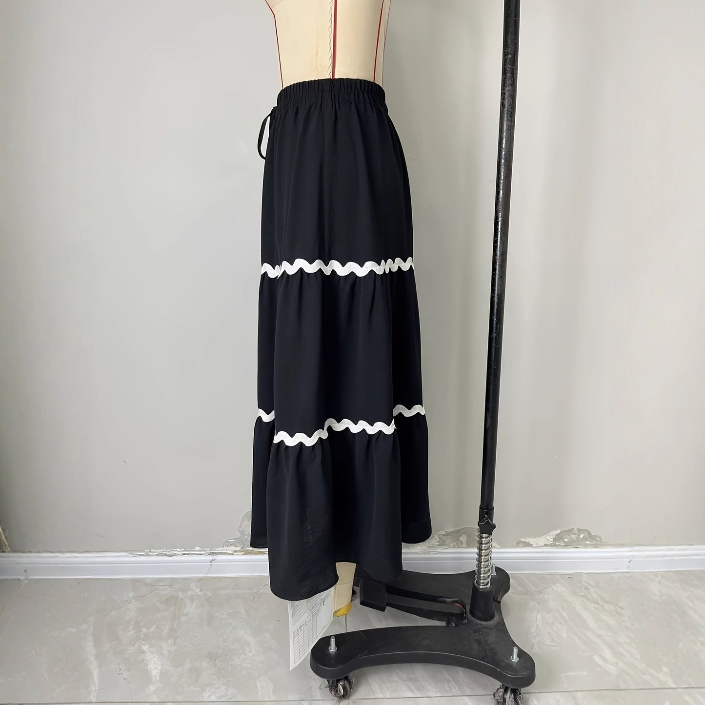 New Womens Simple Ruffled Hemline Skirt