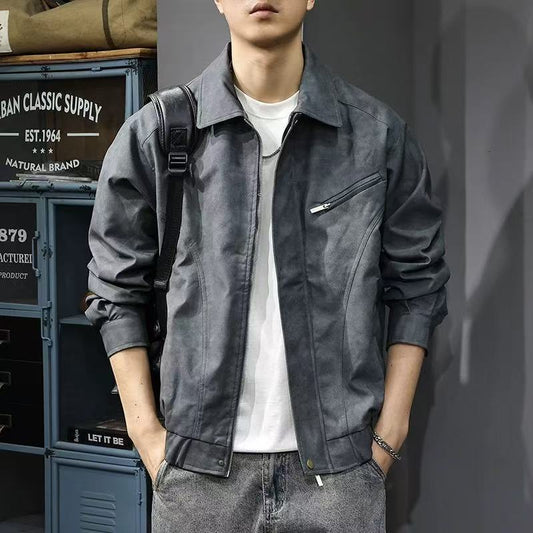 Vintage American-style Loose Casual Work Jacket With Hong Kong Flair