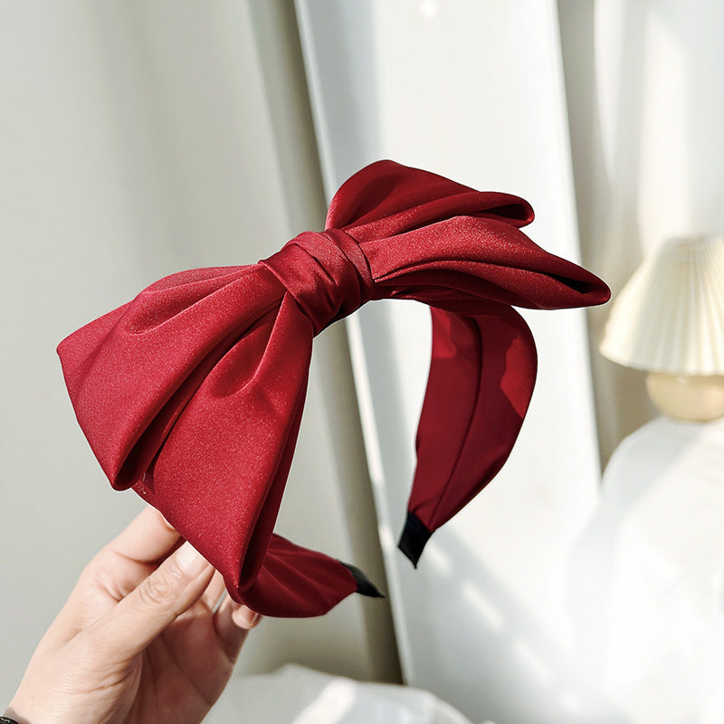 Bow Fashion Solid Color Fabric Craft Headband Hair Accessories
