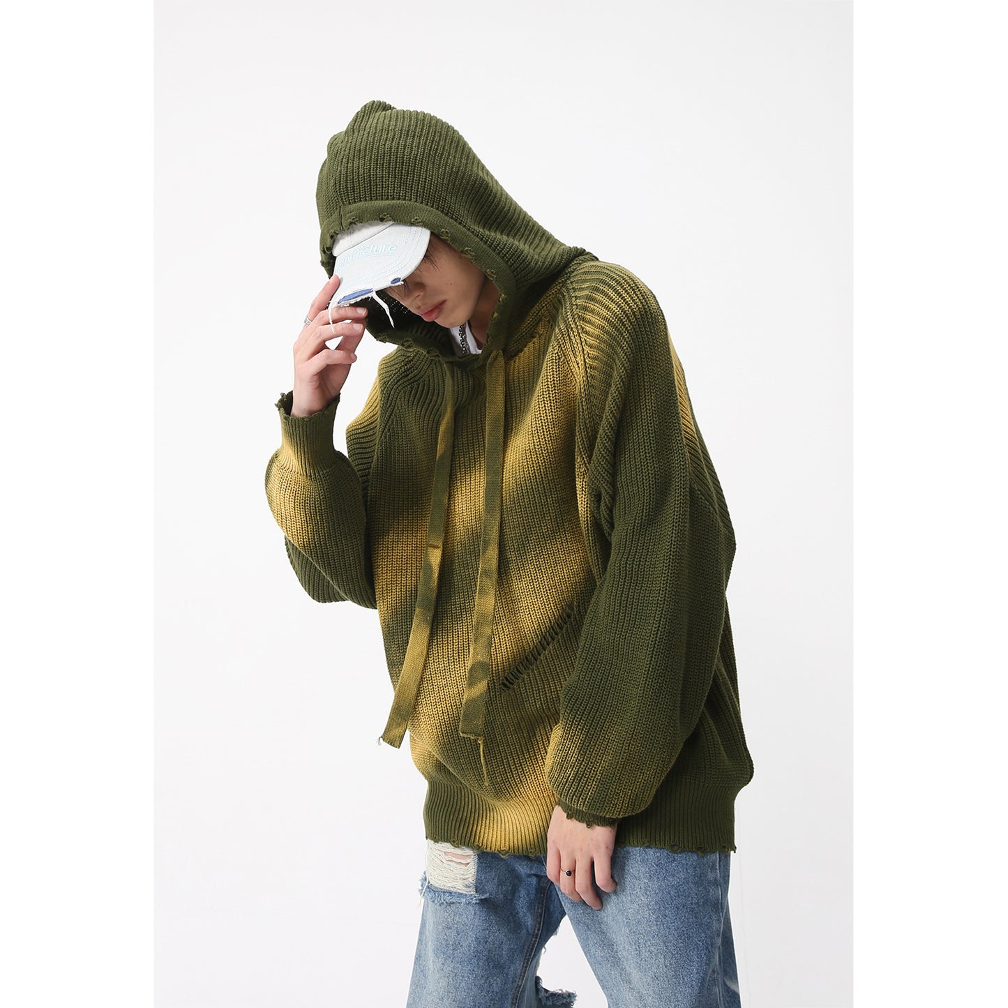 Long Sleeve Hooded Sweater Striped Sweater Personality
