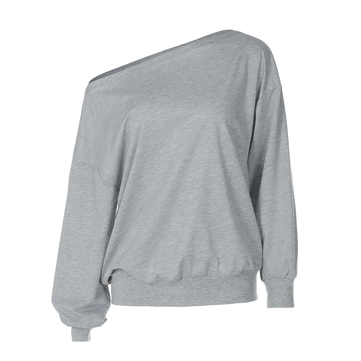 Fashion Casual Loose Waist Diagonal Collar Long Sleeve Sweater