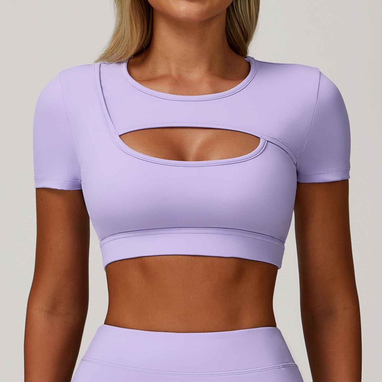 Yoga Short Sleeve Hollow-out Tight Sports T-shirt