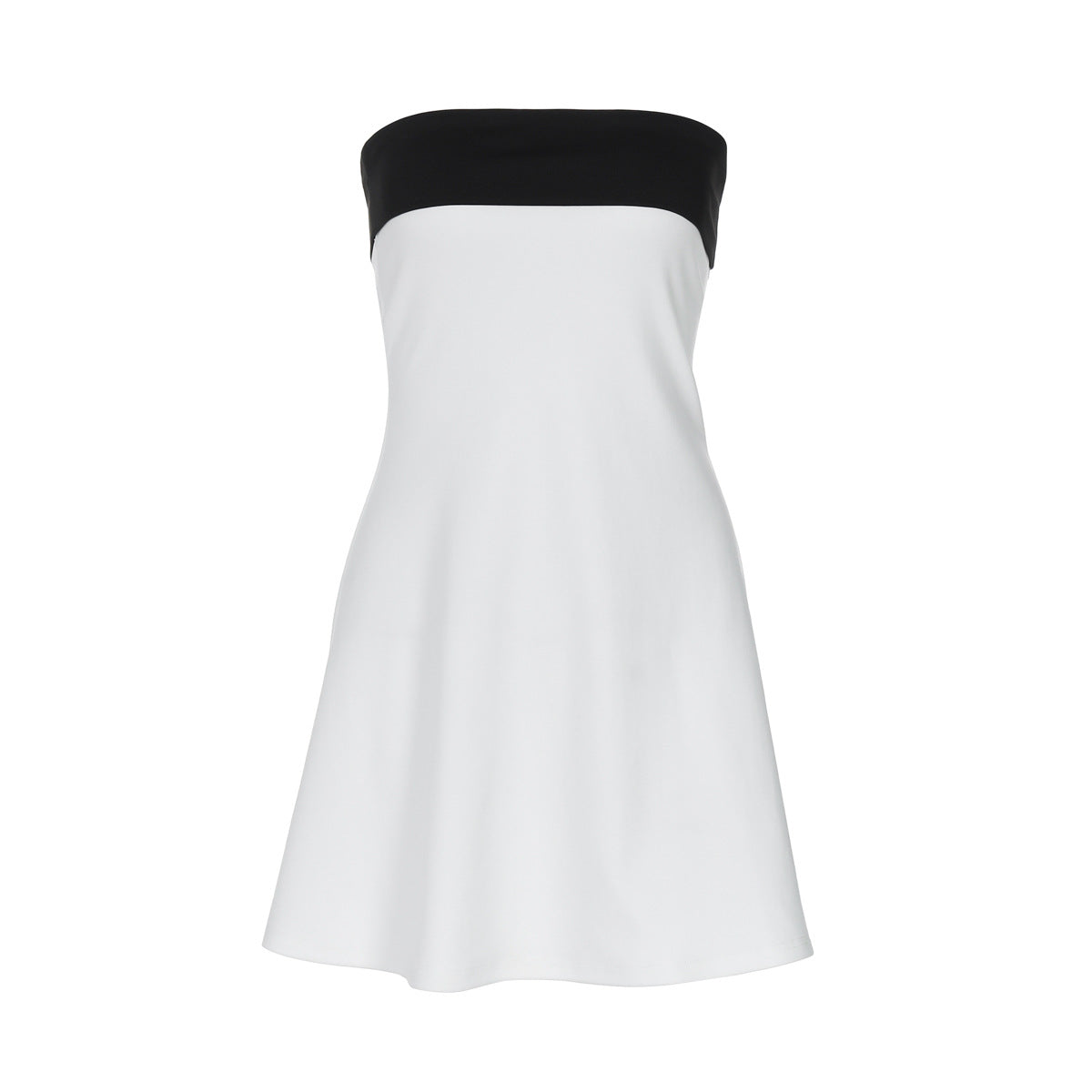 Fashionable Contrasting Color Patchwork Sexy Sleeveless Tube Dress