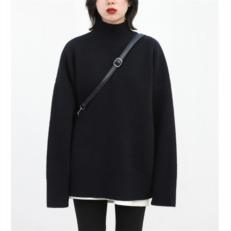 Half Turtleneck Thick Sweater High-grade Sense Idle Style Loose