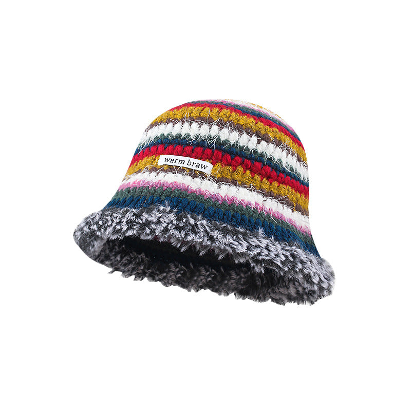 Retro Color Handmade Knitted Fisherman Hat