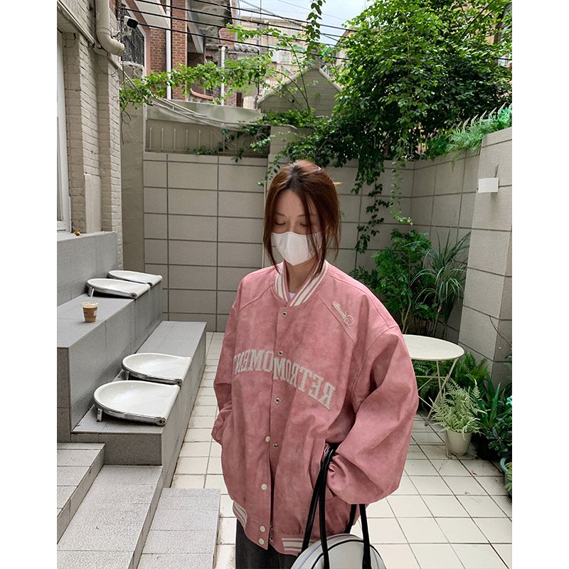 Women's American Style Retro Vintage Baseball Jacket