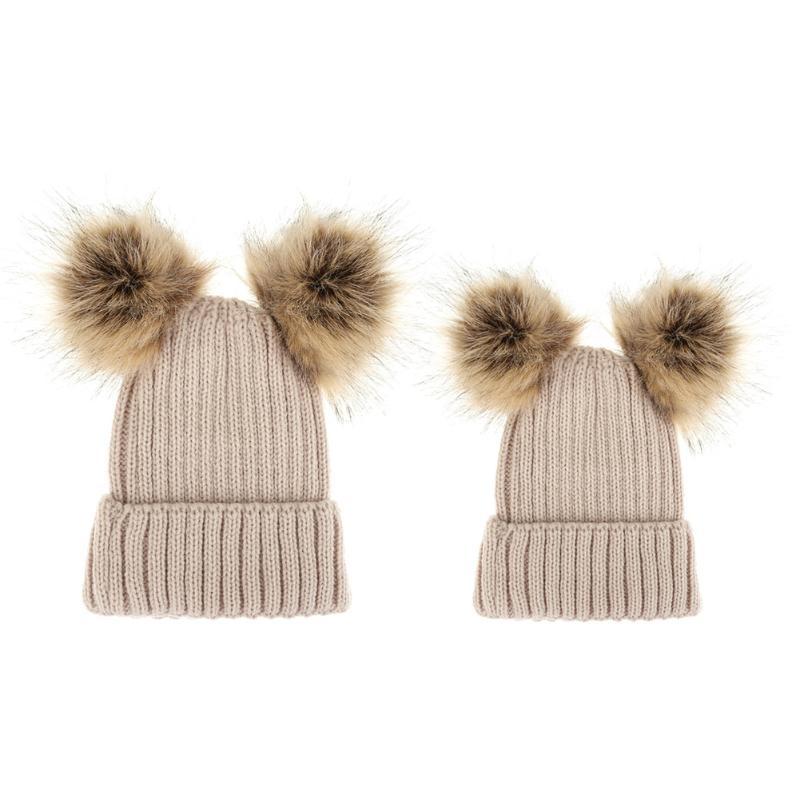 Woolen Cap Pairs Of Fur Balls