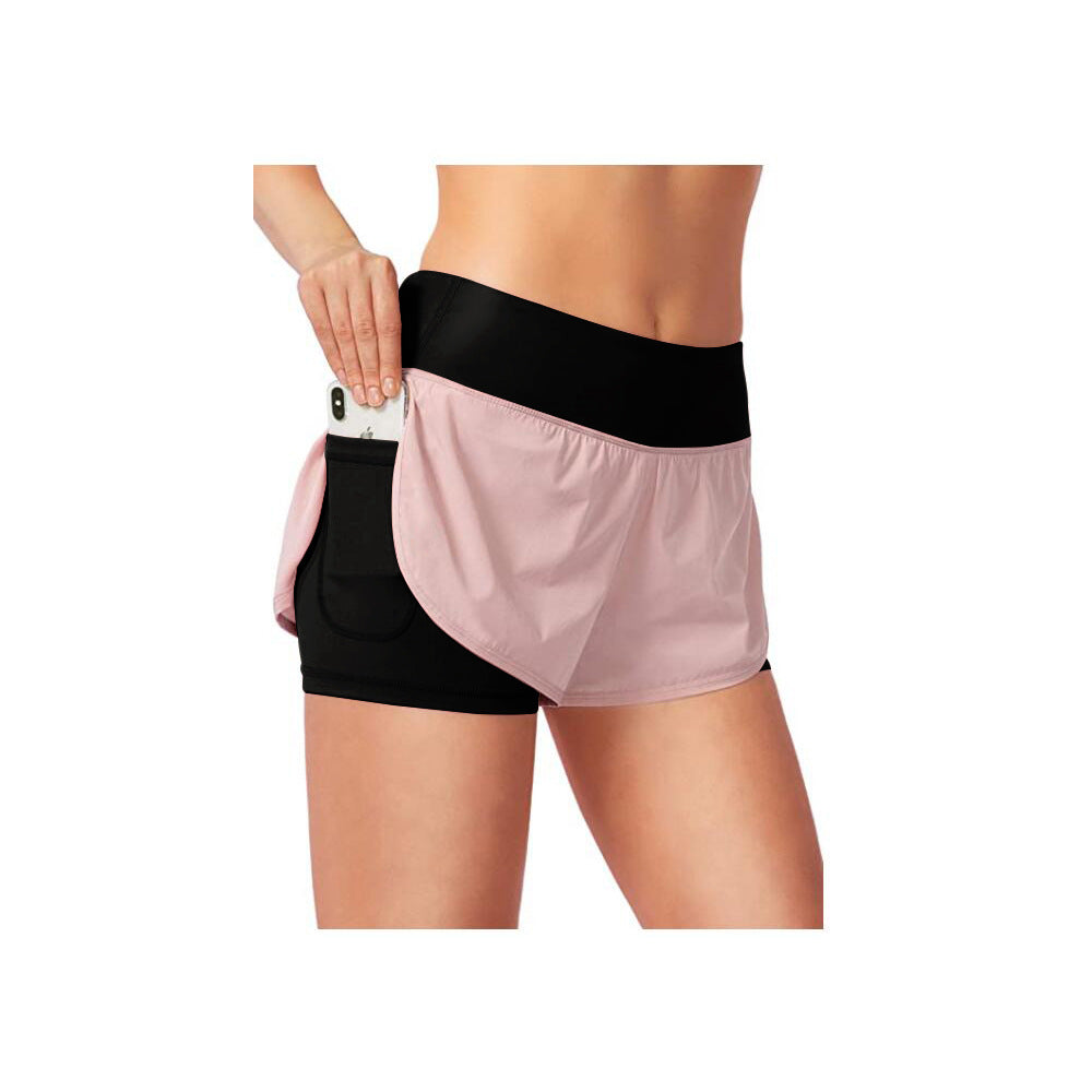 Yoga Fake Two-piece Double-layer Anti-light Shorts