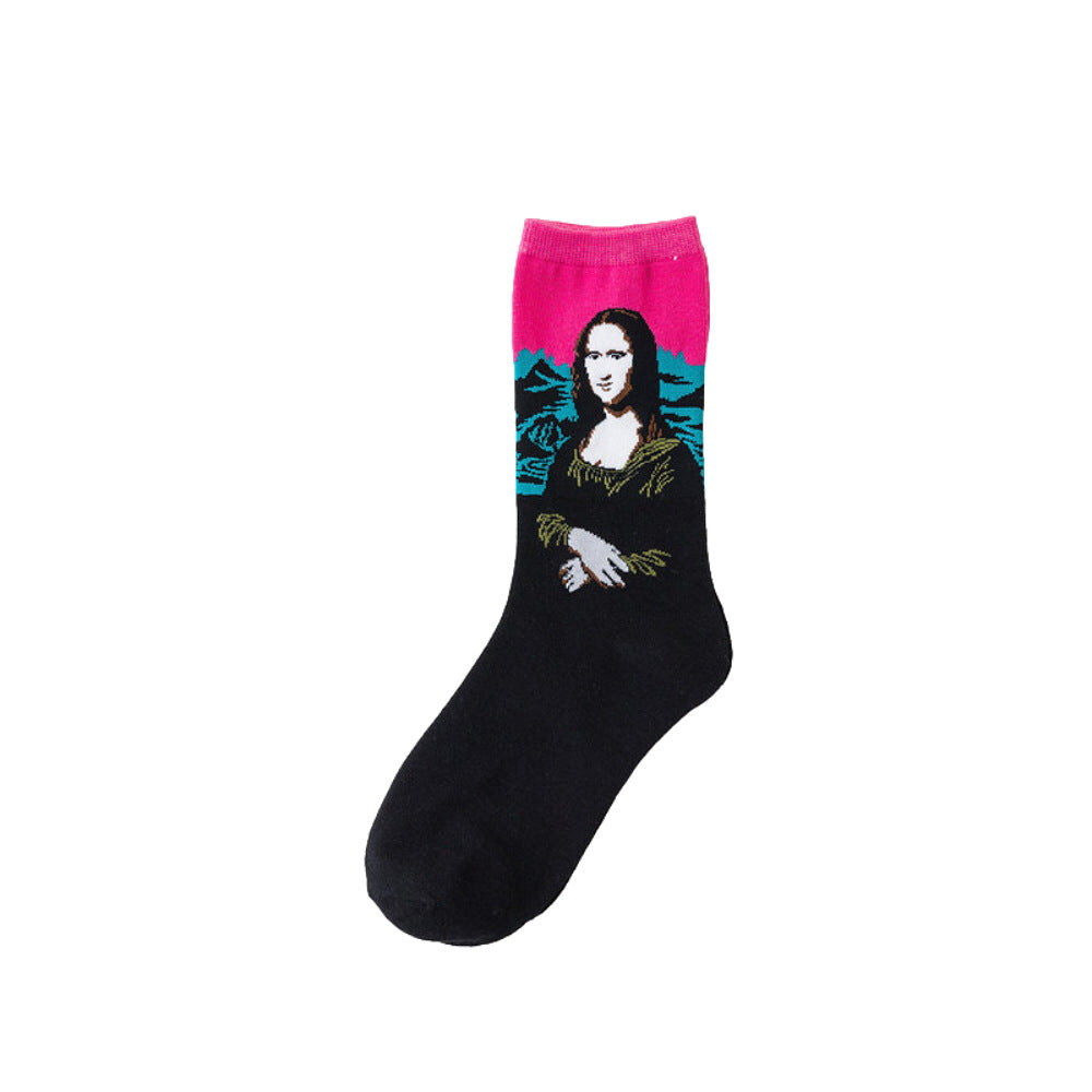 European And American Retro Abstract Art Van Gogh Oil Painting Socks