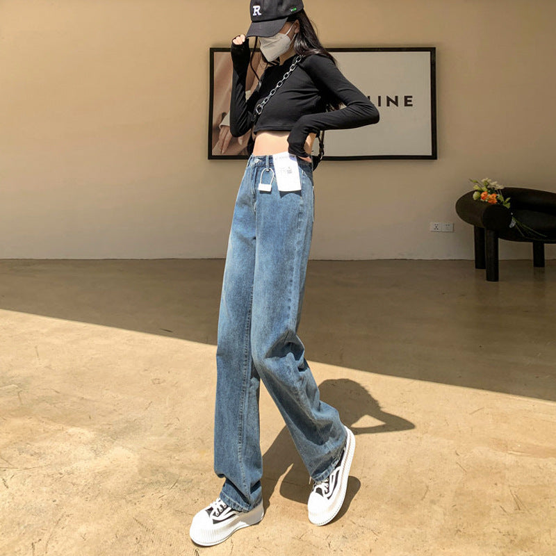 Plus Size Brede Ben Jeans til Kvinder Efterår og Vinter