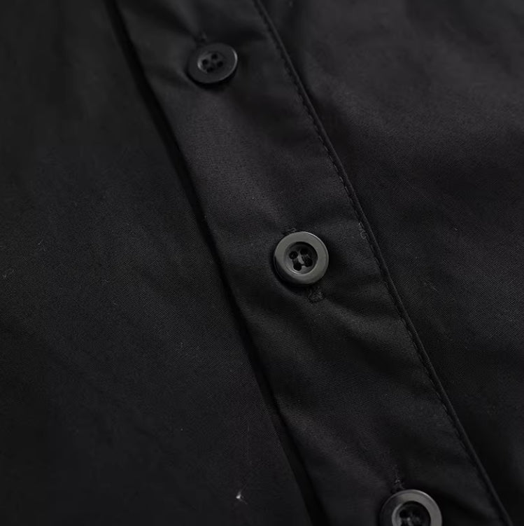 Dark-style Niche Asymmetric Short-sleeve Shirt