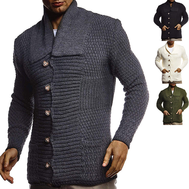Mode ensfarvet langærmet strikjakke ny sweater