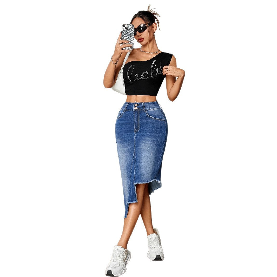 Sexet Denim Bodycon Nederdel til Kvinder
