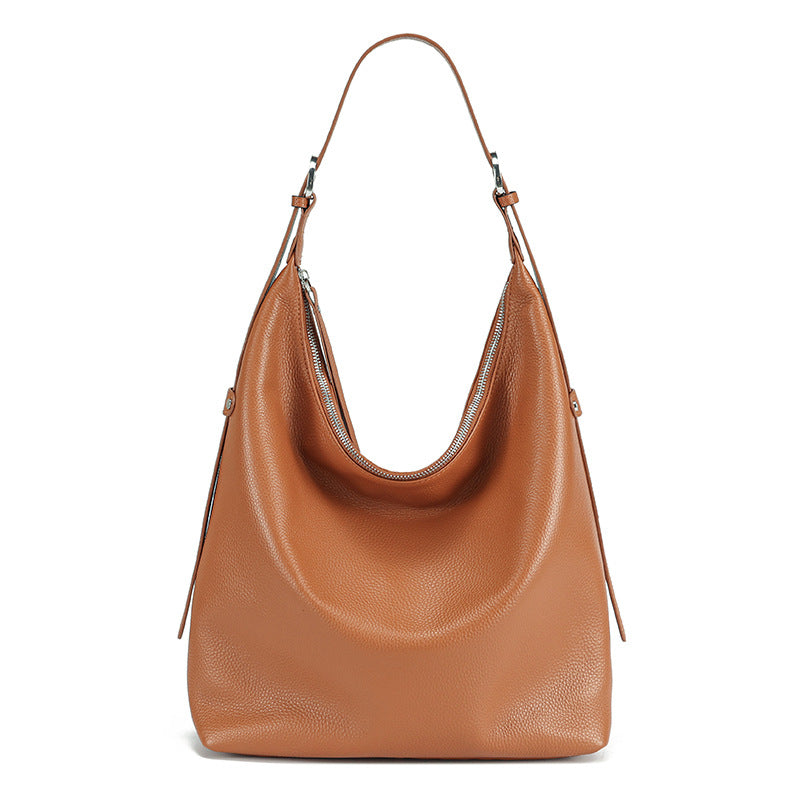 Womens Versatile Large-Capacity Genuine Leather Shoulder Bag