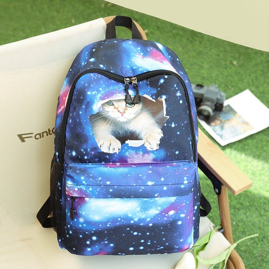 Starry Sky Casual Backpack USB Charging Burden Reduction