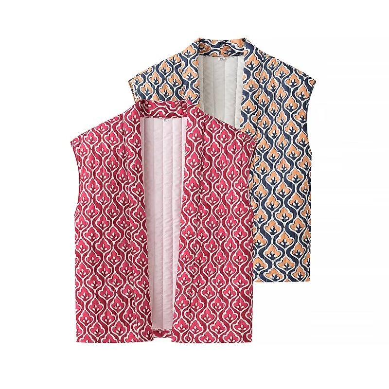 Fashion Camisole Printed Quilted Vest