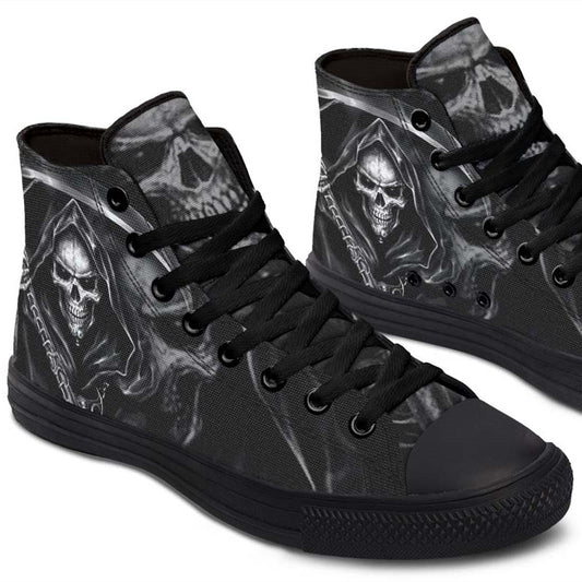 Men's And Women's Fashion Color Printing High-top Canvas Shoes