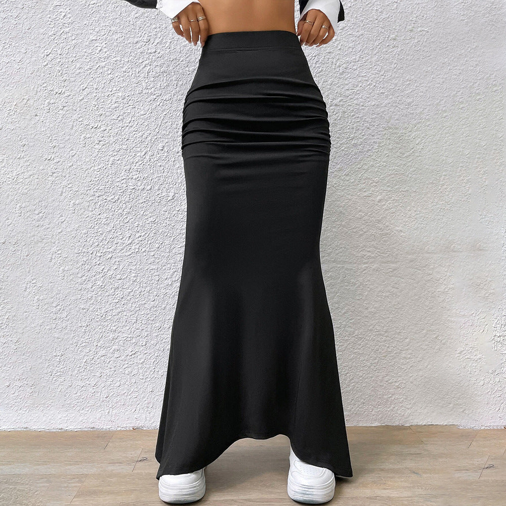 Elegant Simple Style High Waist Fishtail Long Dress