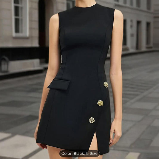 New Womens Solid-color Sleeveless Loose-fit Cropped Dress