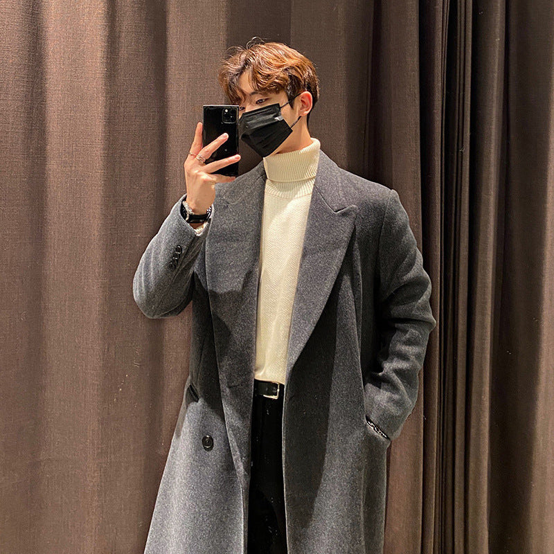 Korean Casual Trendy Wool Coat For Men