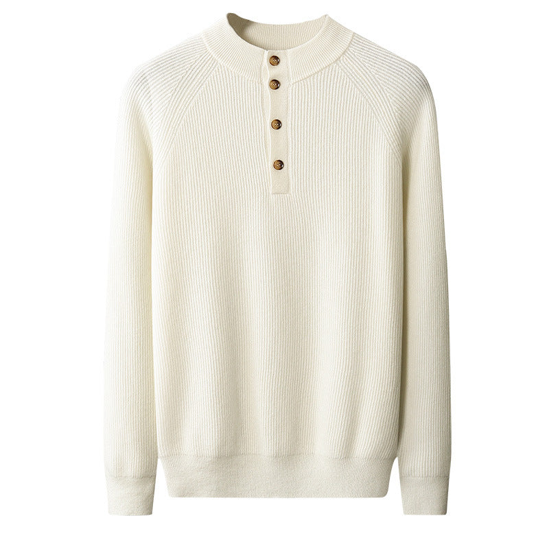 Half-height Cardigan Collar Knitted Loose Casual Fashion Oversized Knit Wool Sweater