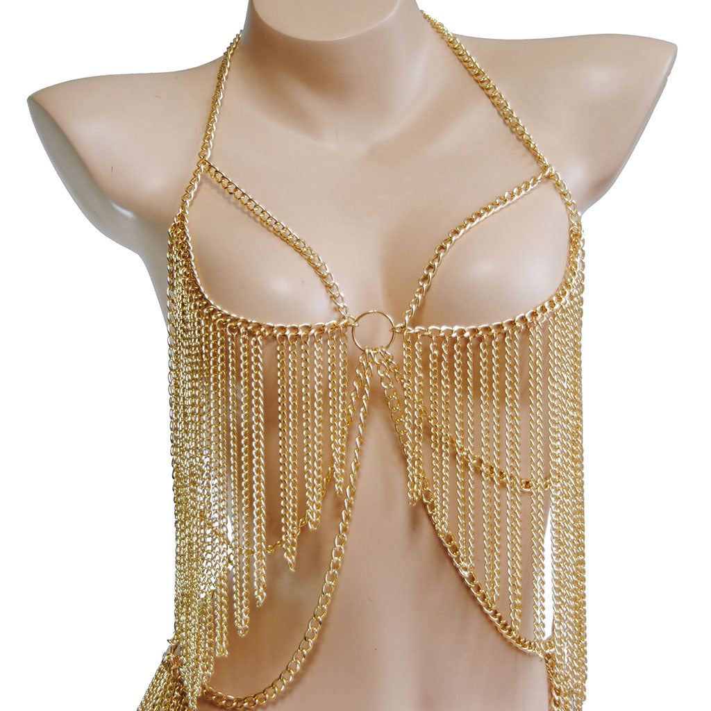 Personality Hanging Beard Conjoined Body Chain Performance
