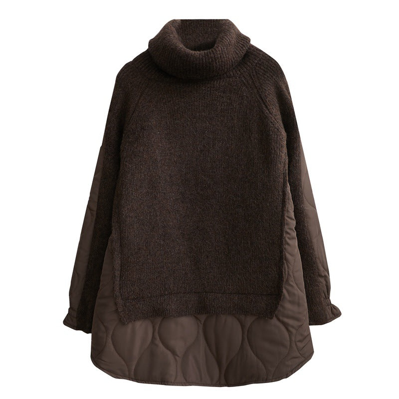 Women's Thickened Stitched Turtleneck Knitted Sweater