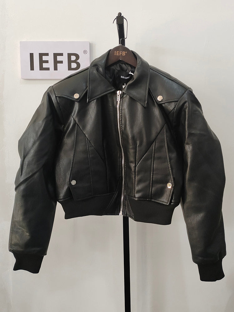 Men's Pu Leather Short Motorcycle Suit