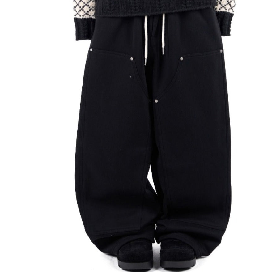 Street Retro Unisex Style Loose Wide-leg Pants