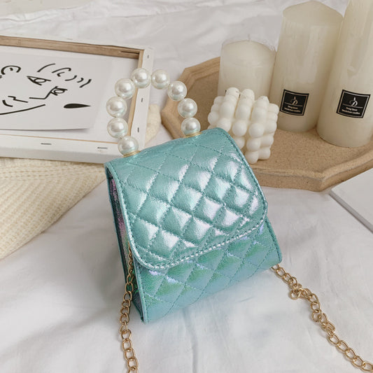 Lys PU Fashion Perle Håndtaske Trendy Skuldertaske Dame Taske