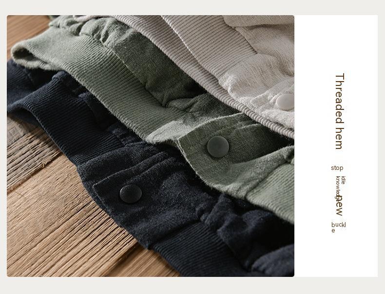 Linen Coat Stand Collar Men's Jacket