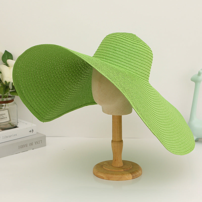 Women's Oversized Brim Foldable Sunscreen Straw Hat