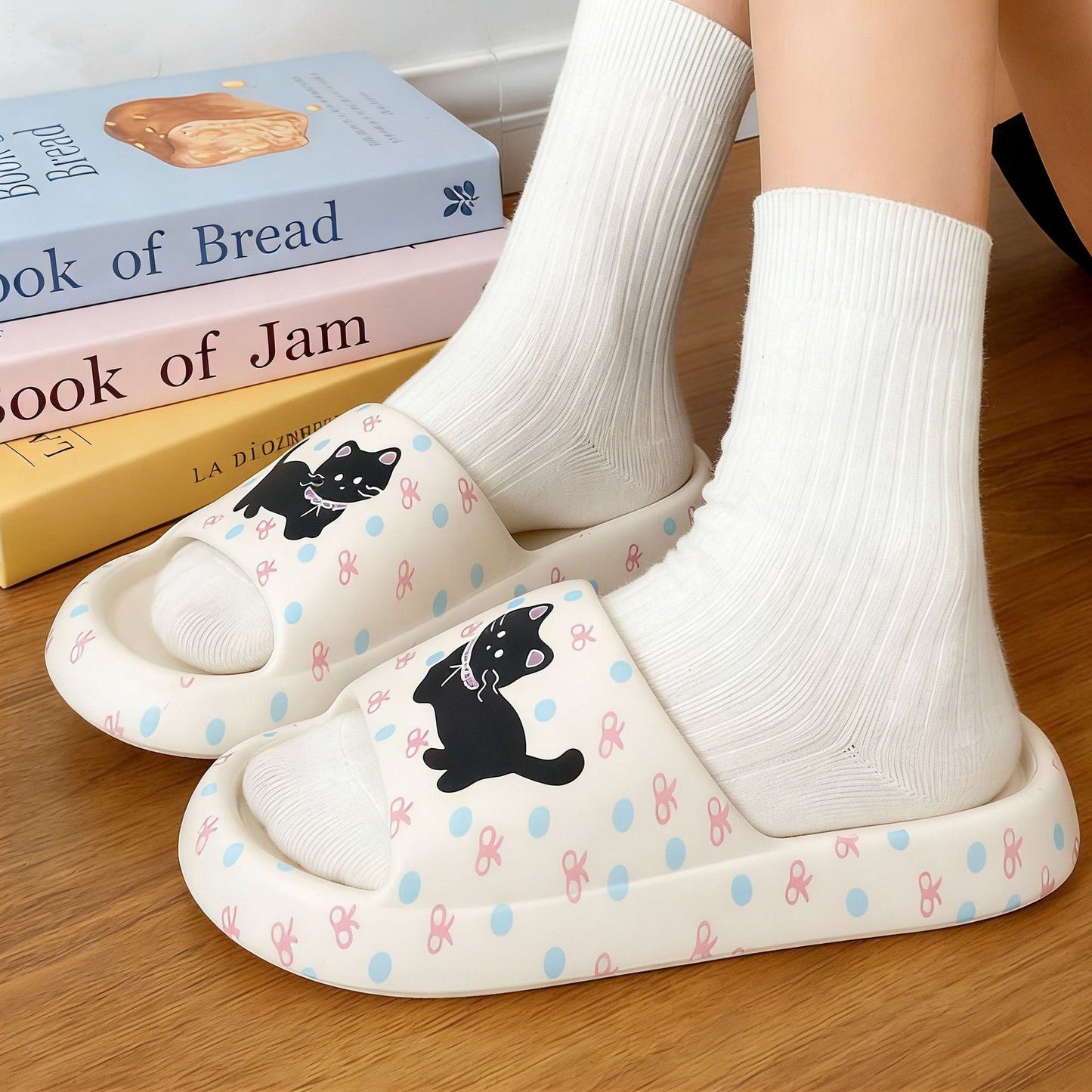 Printed Sausage Dog Slide Sandals For Women
