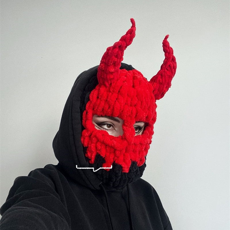 Thickened Demon Mask Warm Travel Fleece Head Cover