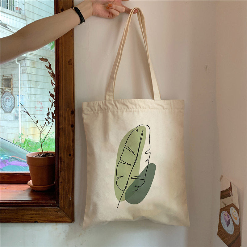 Plant Print Canvas Bag Personality Creative One-shoulder Student