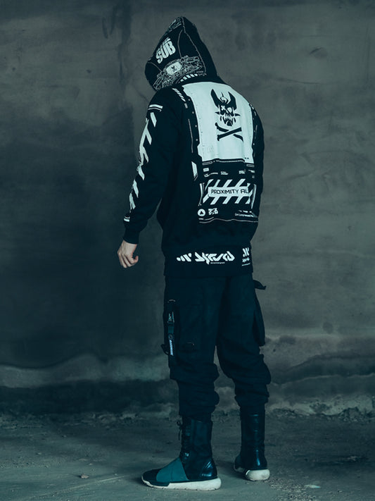 Punk Two-dimensional Sweater Hooded Tide Cool Ins Fried Street Coat Function