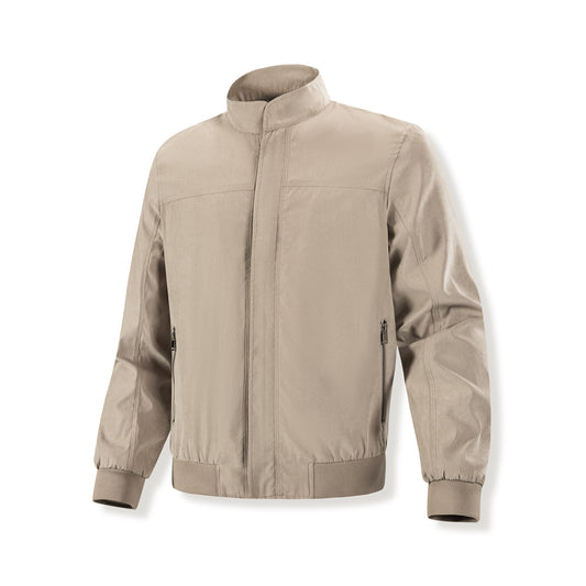 Solid-color Zip-up Korean-style Stand-up Collar Mens Jacket