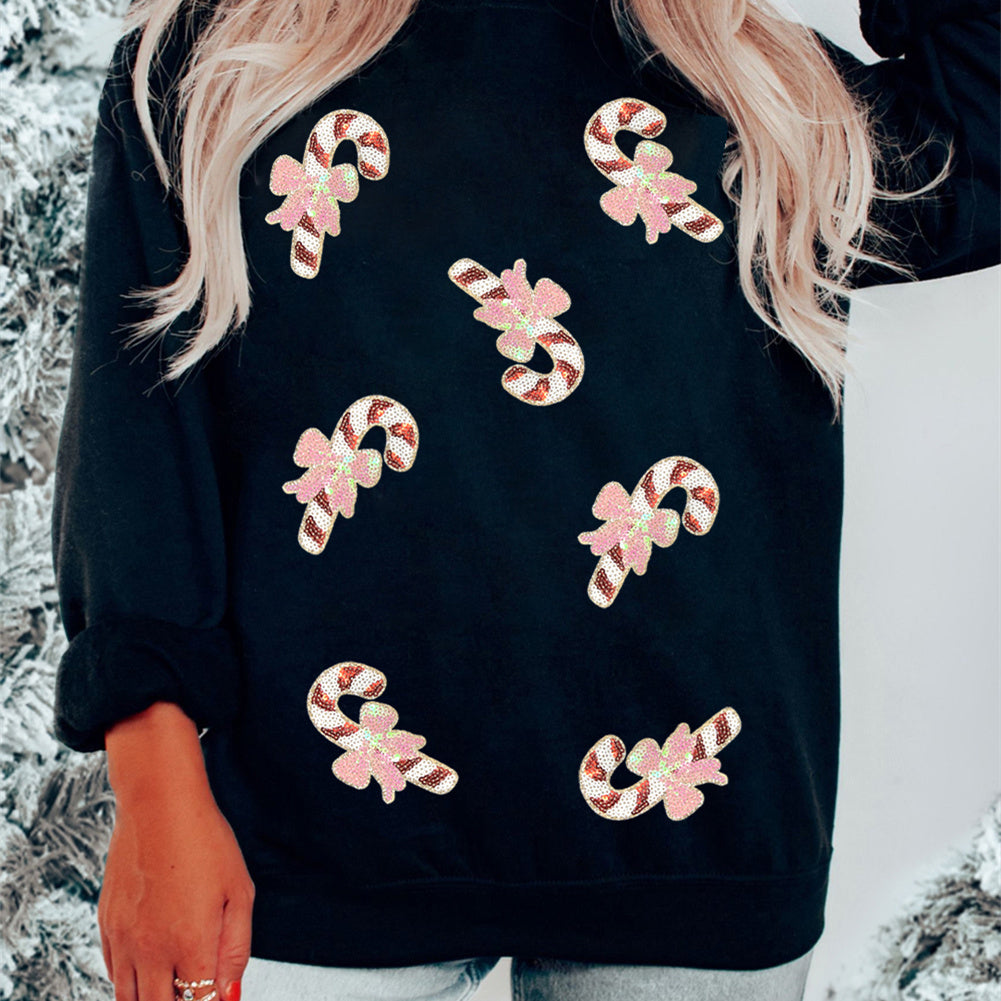 Kvinder Juleslik Pailletter Løstsiddende Afslappet Sweatshirt