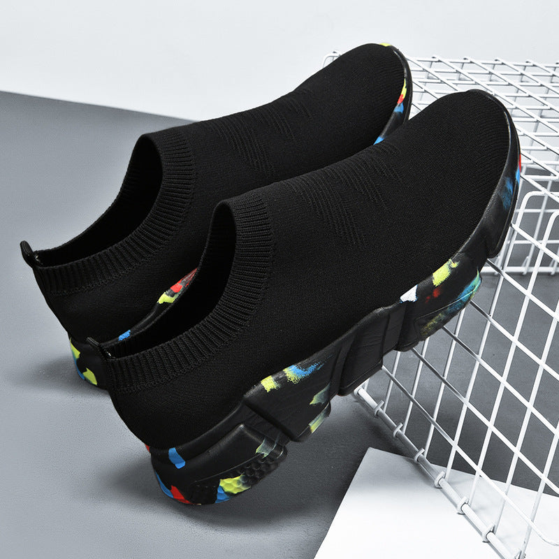 Women's Spring And Autumn Lazy Mother's Shoes Flying Weaving Women's Casual Sports Shoes