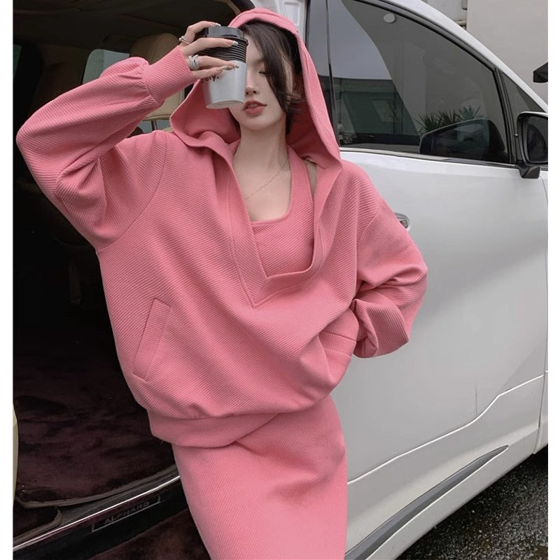 New Autumn Western-style Slimming And Age-reducing Two-piece Hoodie Set