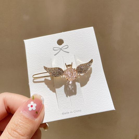 Angel Wings Hairpin  Crystal Girl Ins Bangs Clip