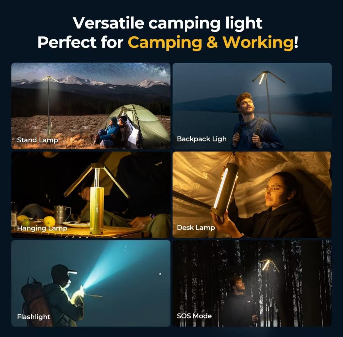 Comes With Tripod Outdoor Telescopic Folding Camping Lantern Portable