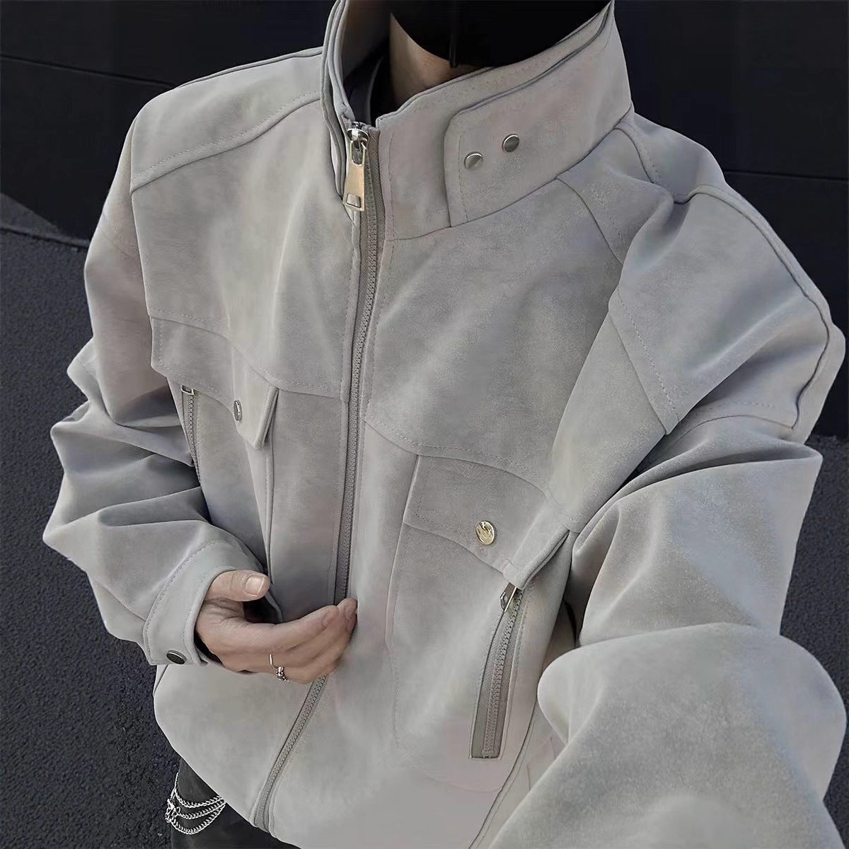 American Loose Detroit Stand Collar Men's Coat