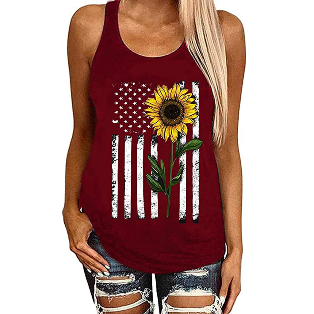 Hot Ny Nationalflag Trykt Vest T-shirt