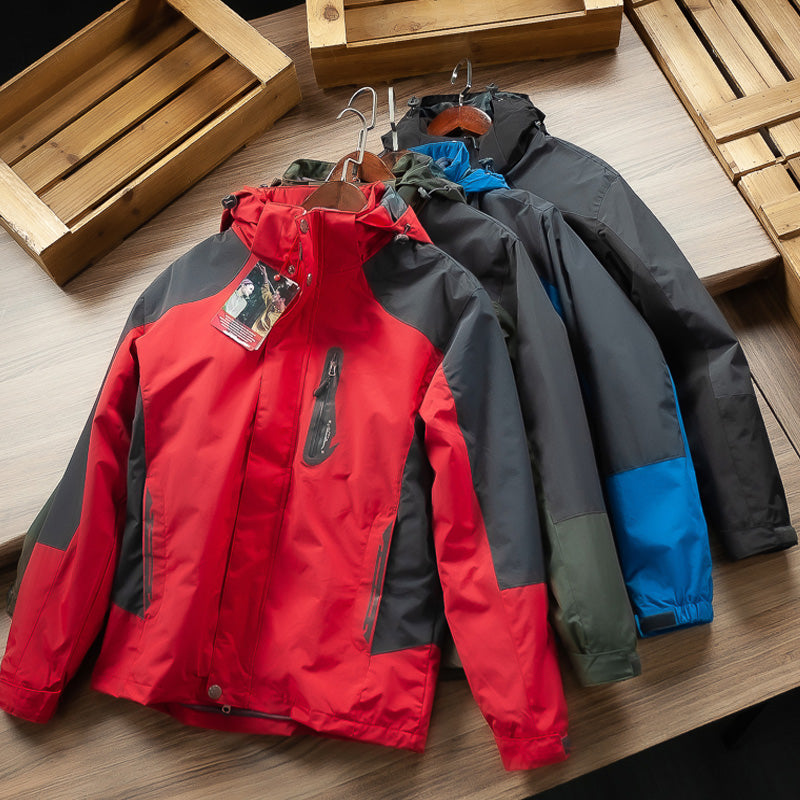 Windproof And Waterproof Men's Casual Stitching Style Removable Fleece Liner Warm Jacket